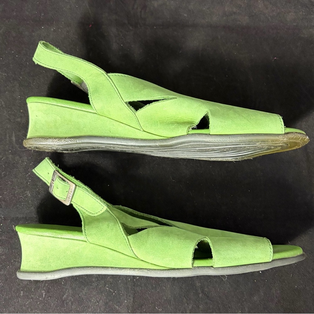 ARCHE Green Slingback Women Sandals Size 39 Made In France GUC - Picture 4 of 10